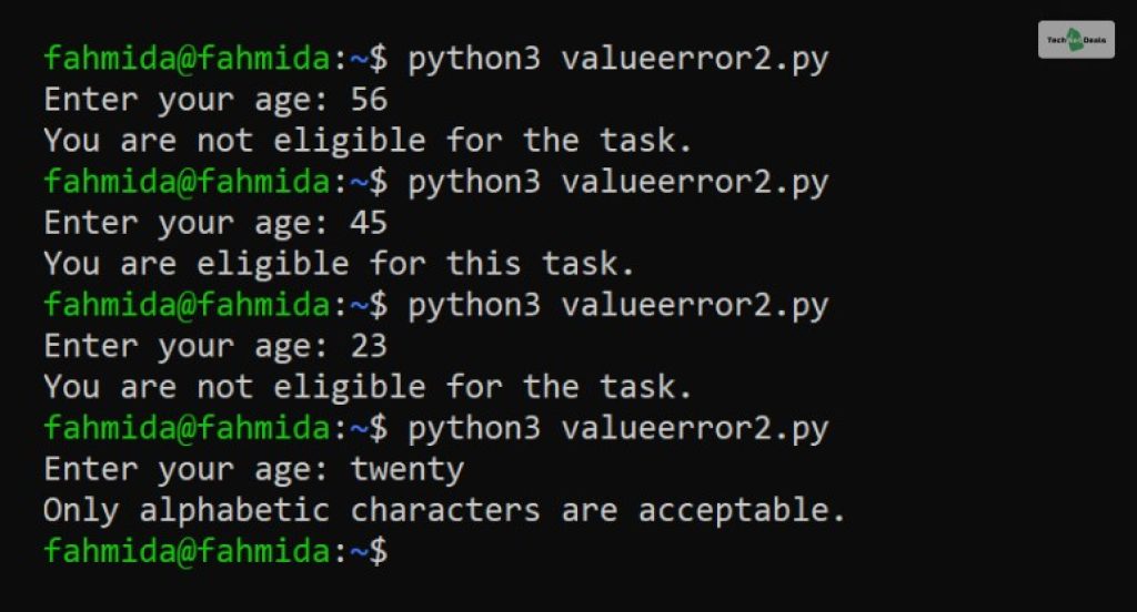 Valueerror In Python