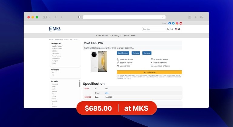 Vivo X 100 Pro Deals MKS