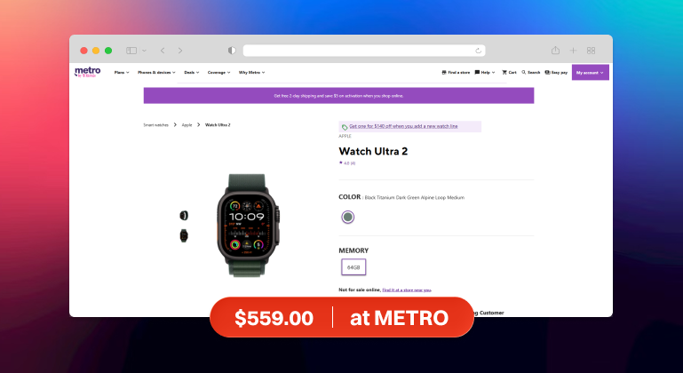Apple Watch Ultra 2 Deals Metro