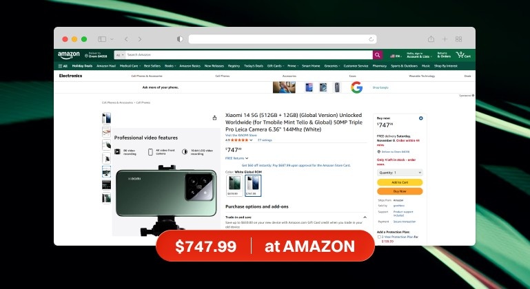 Xiaomi 14 Price On Amazon